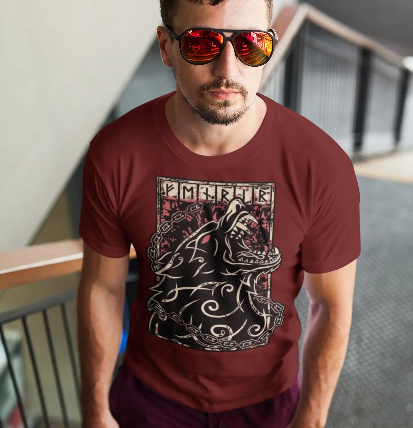 Fenrir Jersey Short-Sleeve T-Shirt - T-Shirts Cardinal / M Real Domain Streetwear Real Domain Streetwear